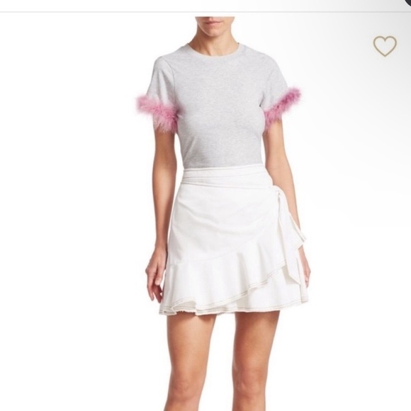 Cinq à Sept | Tous Les Jours Anson Twill Mini Skirt in Off White Sz 4 Faux Wrap - Picture 1 of 13